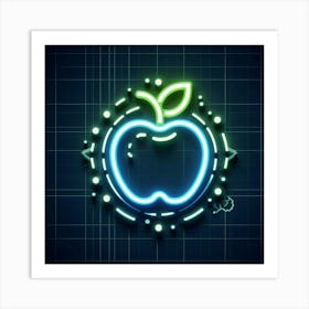 Neon Apple Logo Art Print