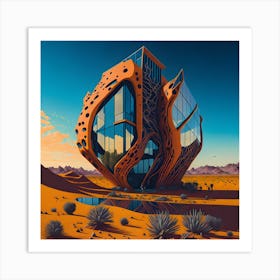 Office Building Standing In The Desert Art Print