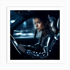 Girl Starting Security Isolated Dashboard Press Lock Control Car Circle Stop Ignition Sa (4) Art Print