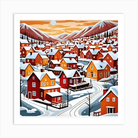 Normal Winter Cubism Style Art Print