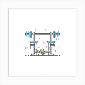 Gym Equipment Vector Illustration Art Print