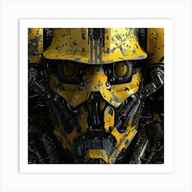 Grungy Masked Samurai Cyborg Art Print