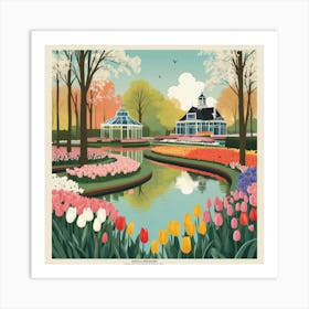 Default Keukenhof Gardens Netherlands Vintage Botanical Art Pr 2 Art Print