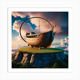 A Breathtakingly Detailed And Vibrant 3D Render Of Noah's Ark 3 Art Print