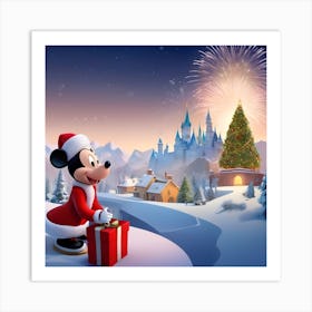 Mickey Mouse Christmas Art Print