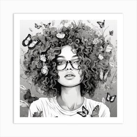 Butterfly Girl 16 Art Print