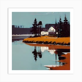 'House By The Lake' 1 Art Print