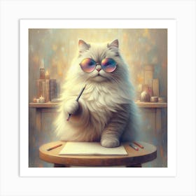 Artist Cat 4 Art Print