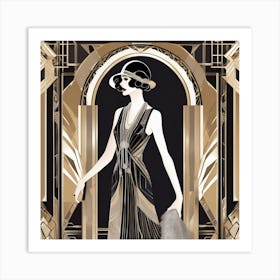 Art Deco Fashion Magazine Cover 1 Art Print