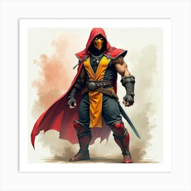 Mortal Kombat Ninja Fighter Concept Art (356) Art Print