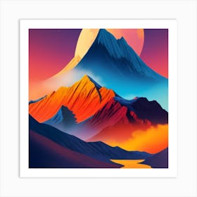 Colourful Mountain Art Print