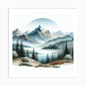 Landscape Painting Wall Art 2 Art Print