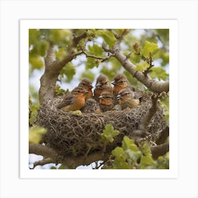 Robins In Nest Art Print