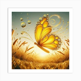 Yellow Butterfly Art 2 Art Print