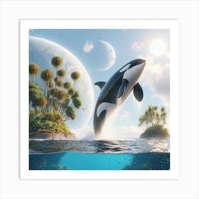 Sci-fi orca Art Print