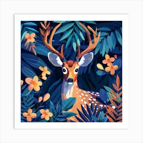 Deer In The Forest 1 Art Print