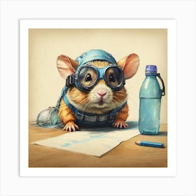 Hamster In Goggles Art Print