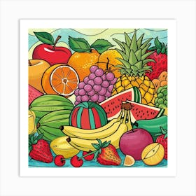 Fruit Coloring Book Art Print