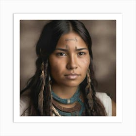 Portrait Of Native American Woman Art Print