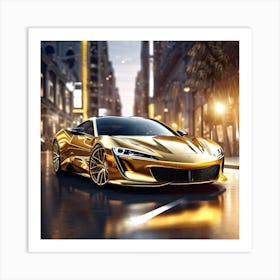 Gold Acura Nsx Art Print