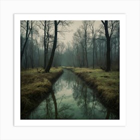 Stream In The Forest 1 Art Print