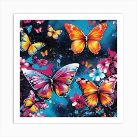 Butterflies In The Sky 18 Art Print