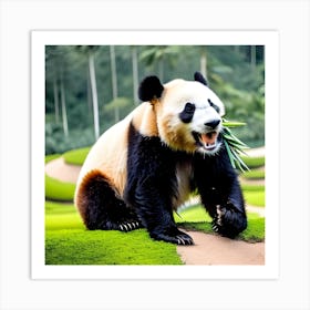 Panda Bear In The Forest Art Print