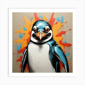 Pop Art graffiti Penguin 1 Art Print