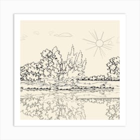 Line Wild Landscape 3 Art Print