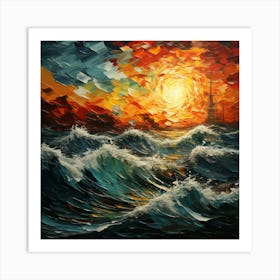 Sunset On The Sea Art Print