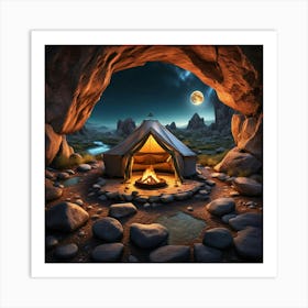 Tent In The Cave Art Print