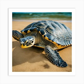 Turtle On The Beach 1 Art Print