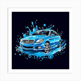 Logo Vector Car Wash Clean Soap Bubbles Water Splash Detailing Automotive Foam Service (3) Art Print