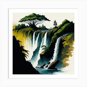 Colored Falls Ink Painting (8) Art Print