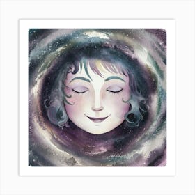 Portrait Of A Woman In Space Art Print