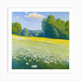 Daisy Field Monet Art Print