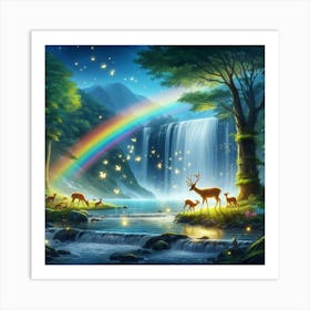 Rainbow In The Forest 4 Art Print