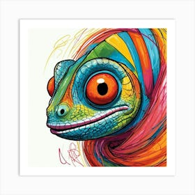 Colorful Lizard 1 Art Print