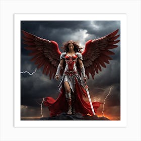 Majestical Red Angel 1 Art Print
