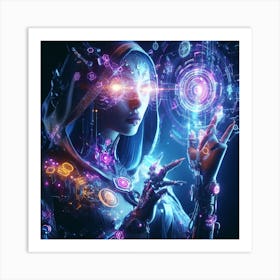 Futuristic Woman 4 Art Print