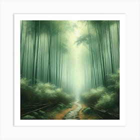 Path Through The Bamboo Forest Art Print