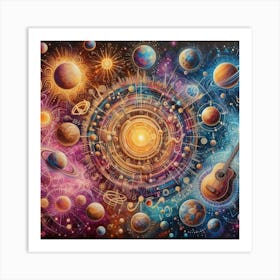 Planets And Stars Art Print