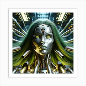 Cyborg connected to The System Art Print