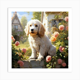 Cockapoo Basking In The Midday Sun 1 Art Print