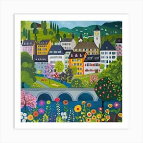 Kids Travel Illustration Zurich 2 Art Print