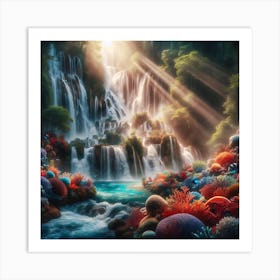 Waterfall In The Sea Art Print