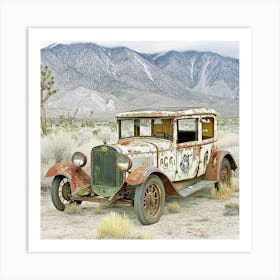 Abandoned Car in a Field # 4 Art Print