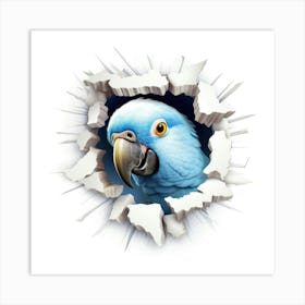 Blue Parrot Art Print