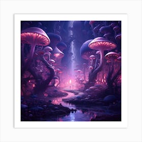 Mushroom Forest Art Print