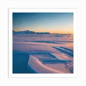 Antarctic Landscape At Sunset Art Print